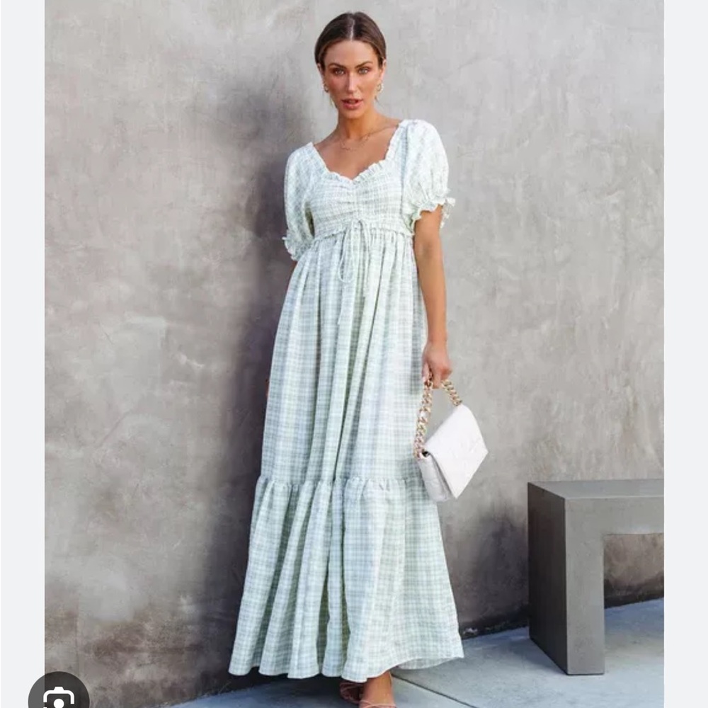 Vici Giada Smocked Gingham Dress